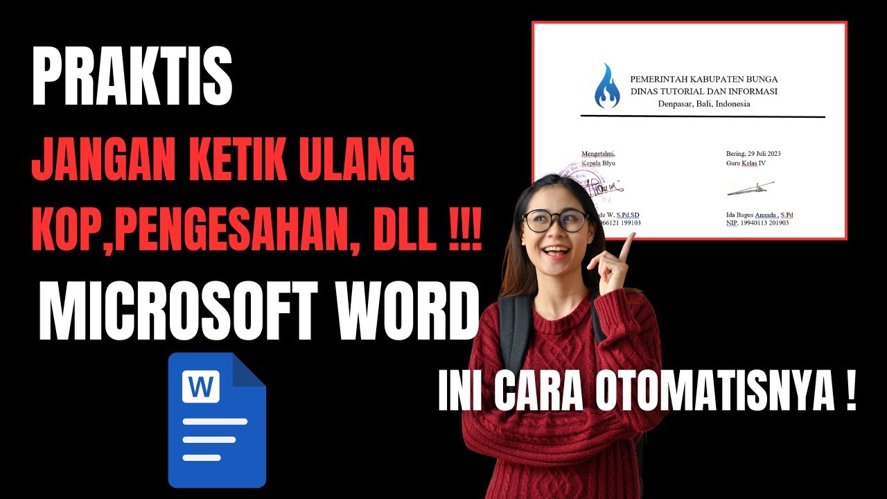 Cara simpan KOP Pengesahan dll Pada M Word Praktis tanpa Copy-Paste