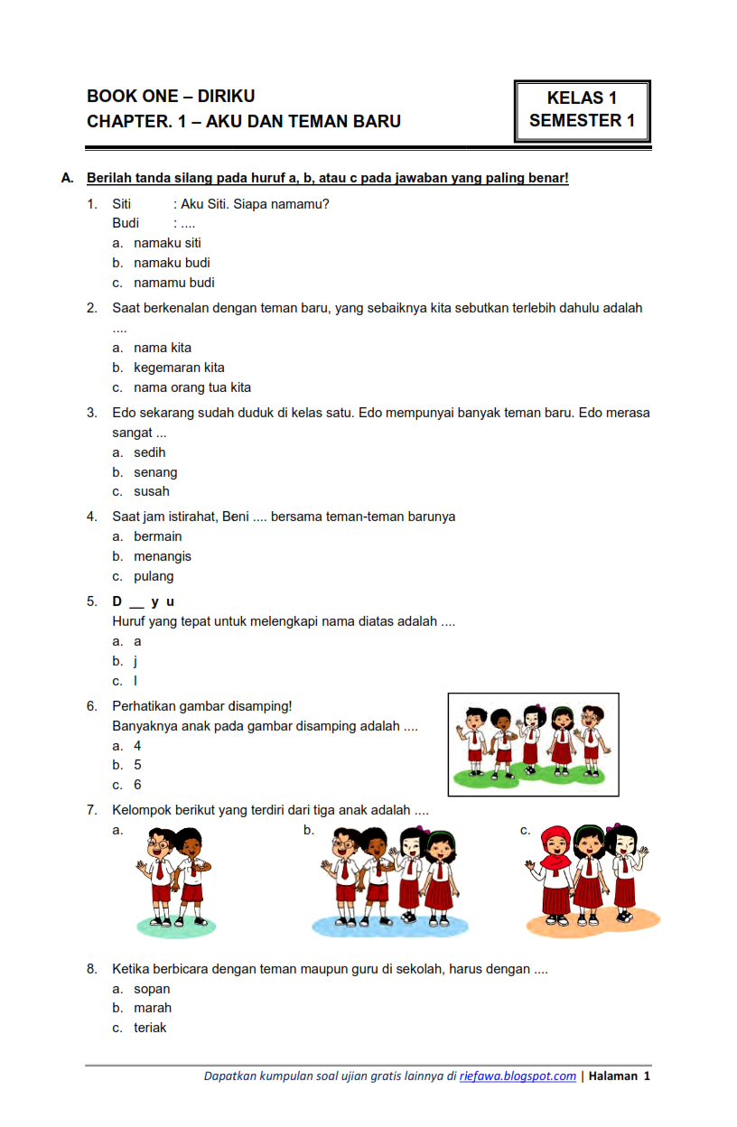 5 Contoh Soal PAS Tema 1 Kelas 4 SD Bahasa Indonesia yang Wajib Dikuasai Sebelum Ujian